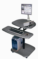 Luxor Pneumatic Adjustable Multi Media Cart 